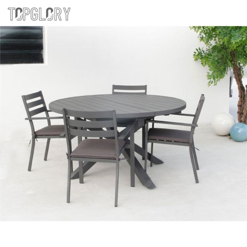 Wholesale Modern Leisure Outdoor Garden Home Hotel Balcony Aluminium Table and Chair Furniture Set