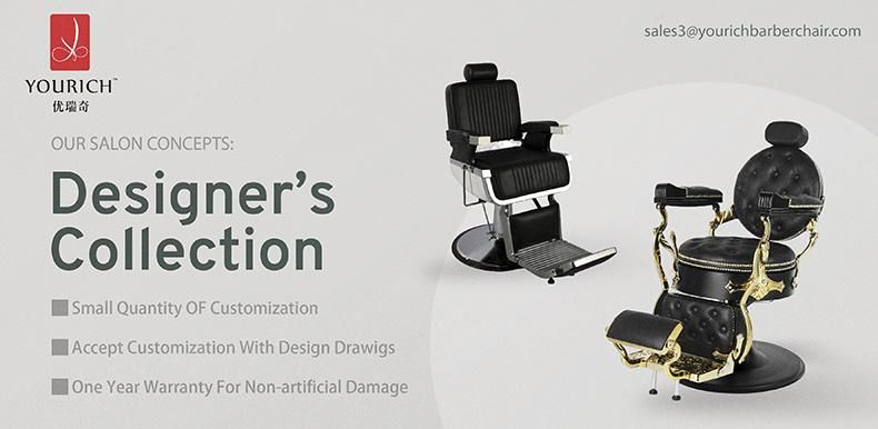 Wholesale Modern Salon Barber Chair Haircuting Chair Cheap Price Black and Gold Barber Chair