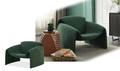 Fashion Green Fabric Modern Nordic Style Hotel Furniture Commercial Office Sofa of Single Seater