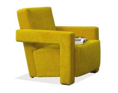 Yellow Leisure Fabric Single Seat Office Home Sofa with Armrest