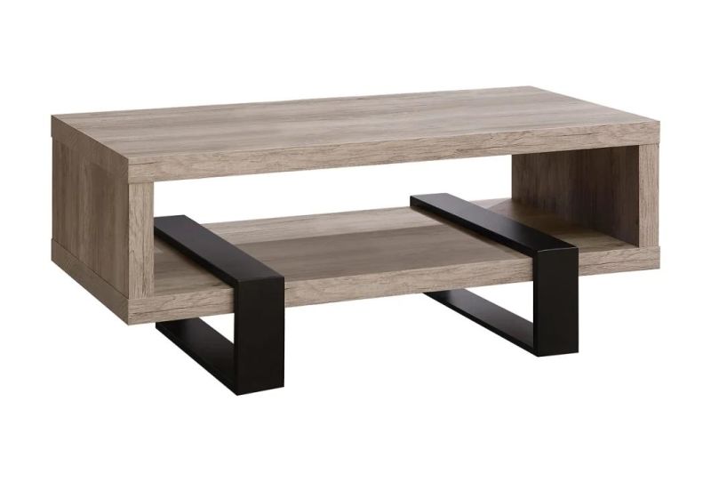 Coaster Home Furnishings Open Shelf Coffee Table Grey Driftwood Furniture Piece