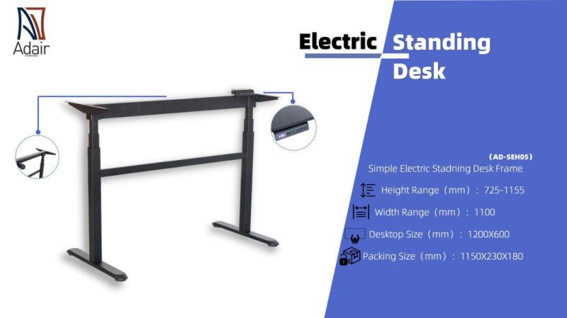 Adair Single Motor Simple Adjust Height Stand up Office Standing Desk Frame