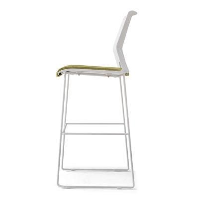 Nordic Modern Fashion Simple Plastic PP ABS Metal Leg Barstool Kitchen High Stool Bar Chair