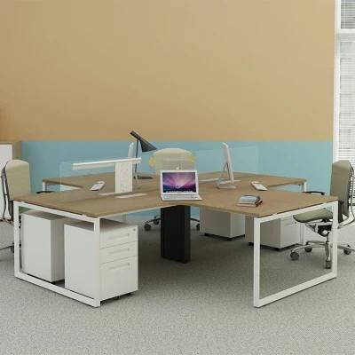 X Shape Workstation Modern Office Furniture Steel Freame Computer Desk