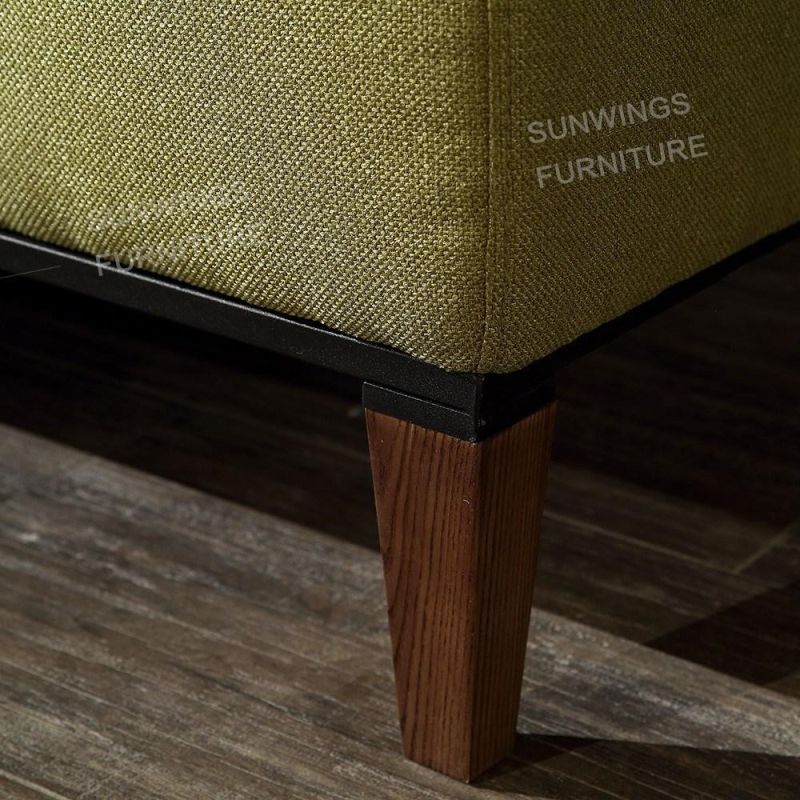 Nordic Wood Home Furniture 3-Seater Fabric Softly Sofa