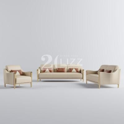 2022 Newly Design Nordic Minimalist Luxury Geniue Leather 3 Seater Loveseat Couch Sofa Set for Home Hotel