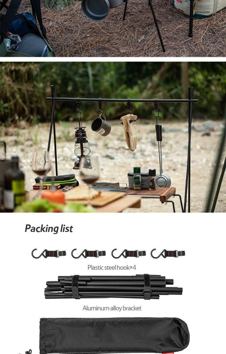 Hot-Selling Ultralight Hanging Rack Outdoor Campfire Tripod with Hook