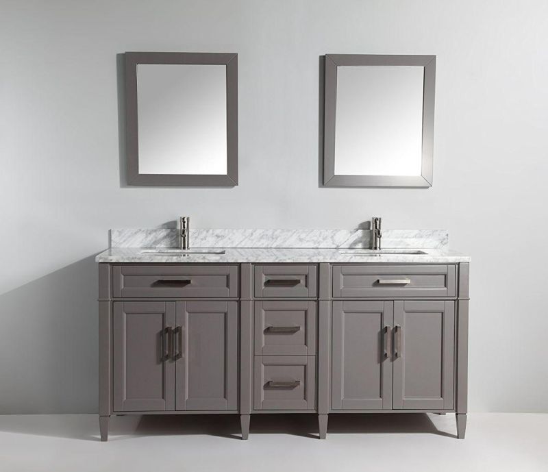 Wholesale New Design Grey 72" Double Sink Bathroom Cabinet