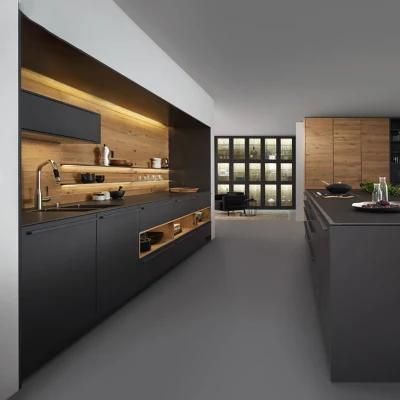 Latest Coming Customized Black Lacquer or PVC vacuum Finish Modern Designs Kitchen Cabinet