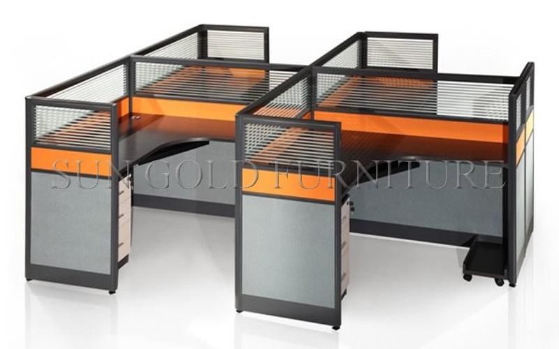 Modern Office Partition for 4 Persons Office Furniture Work Cubicle Partition Workstations