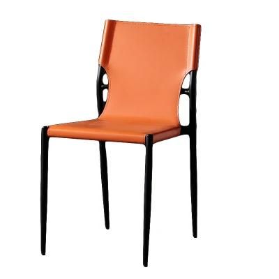 PU Leather Stackable Metal Steel Restaurant Dining Chair Rental Event Wedding Dining Furniture