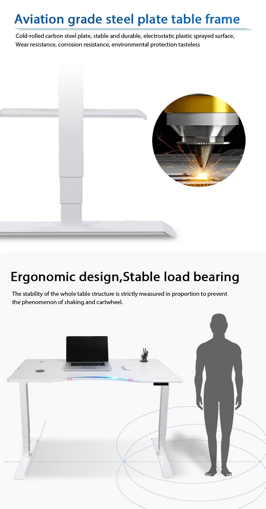 3-Stage Inverted 38-45 Decibel Economic Electric Sit Stand Desk
