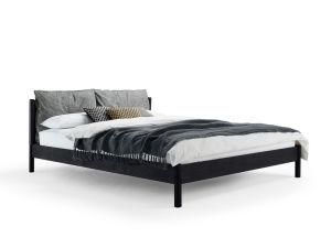 Modern Solid Wood Upholstered Bedroom Seats Bed King Size