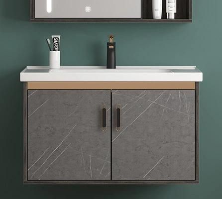 Factory Directly Modern Hotel Hanging Waterproof Mirror Wash Basin Vanity Solid Wood Bathroom Cabinet