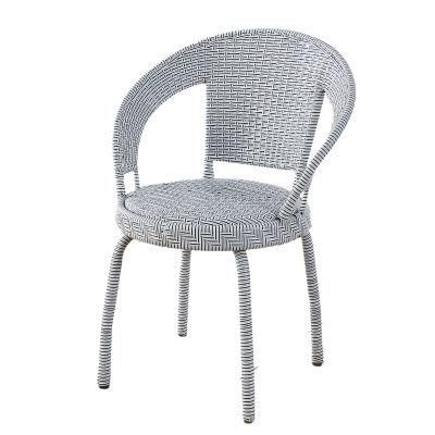 China Wholesale Outdoor Furniture Leisure Dining Room Chair Patio Garden Hotel Rattan Metal Dining Chair