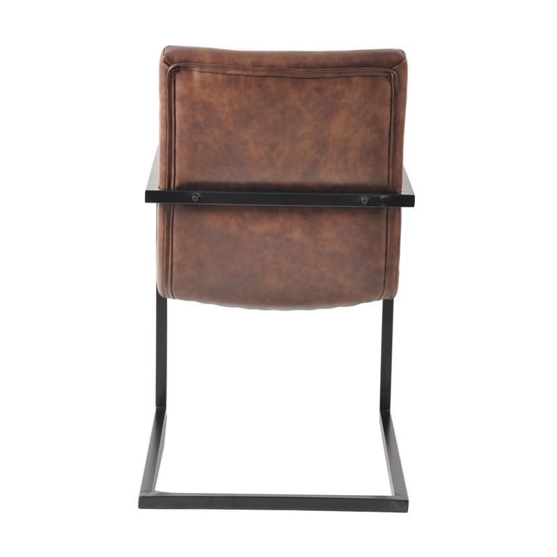 Antique Stylish Dining Room Office Furniture Brown PU Seat Dining Chair