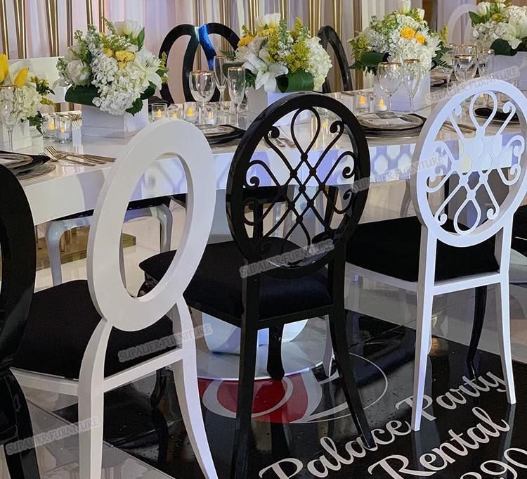 White and Gold Stainless Steel Dining Chair for Hotel Wedding