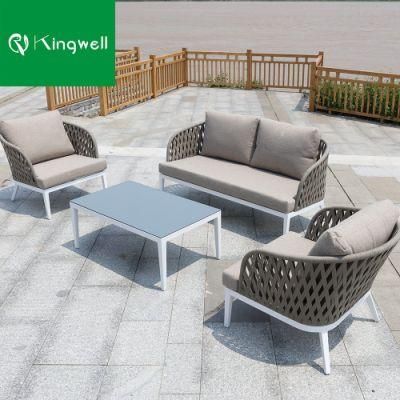 Modern Outdoor Furniture Garden Sofa Rope Patio Sets with Waterproof Cushions