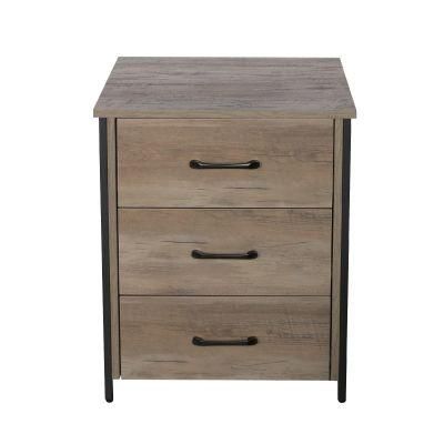 Nightstand Simple Side Table with 3 Drawers, Natural