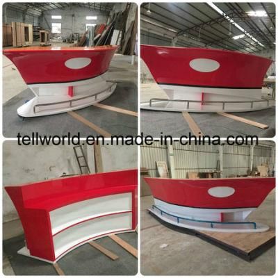 Commercial Solid Surface Furniture Unique Design Boat Shape Bar Counter for Home or Club