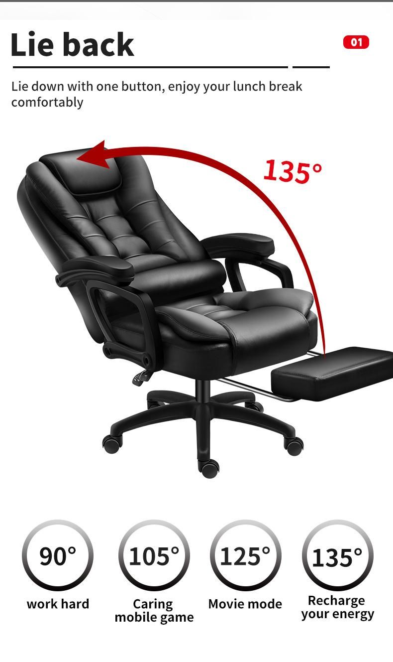 Factory Directly Supplier Ergonomic Manager Executive Chair with Footrest