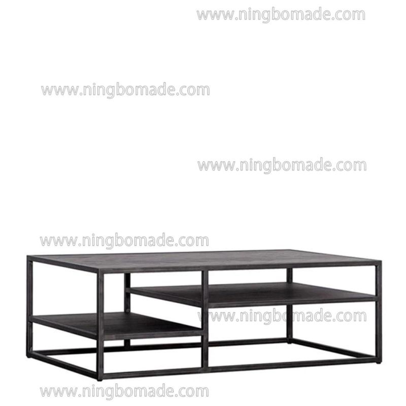 Modern Contemporary Luxury Furniture Ebony Oak Veneer Antique Nature Iron Coffee Table