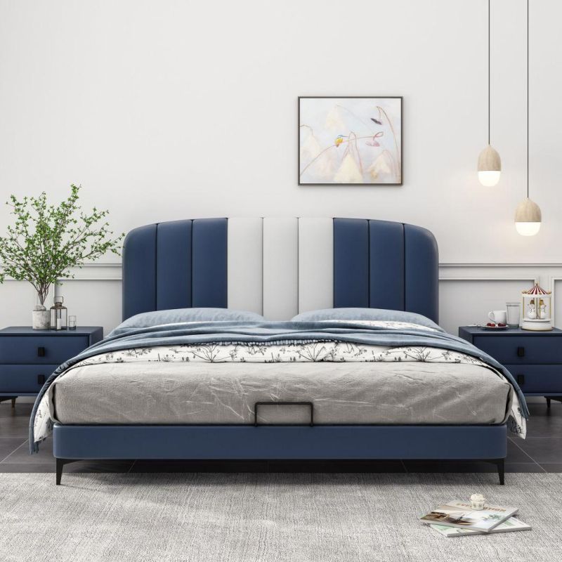 Custom Made Modern Simple High Quality PU Leather Double Bed