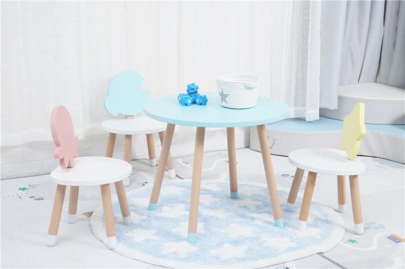 Wood Modern Children Table Simple Design Kids Study Table and Chair Set