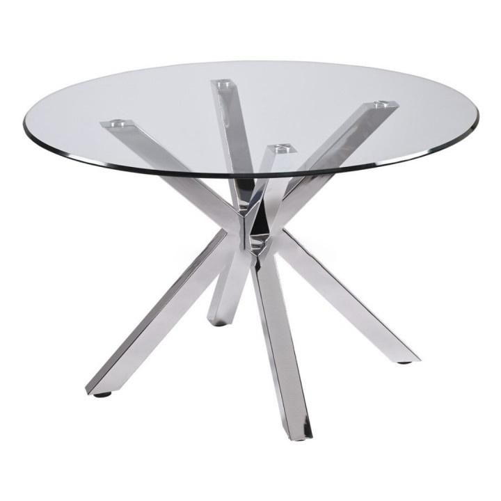 China Wholesale Home Living Room Furniture Round Clear Glass Top Dining Table