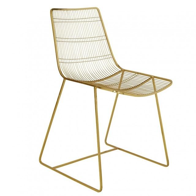 Fashion Italian Hotel Wedding Event Gold Stainless Steel Dining Chairs