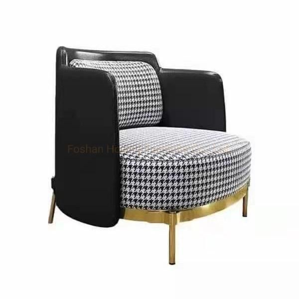 China Manufacturer Wholesale Nordic Cloth Apartment New Design Round 1 2 3 Seater Dining Room Stainless Steel Sofa Single Comfortable Leisure Chair