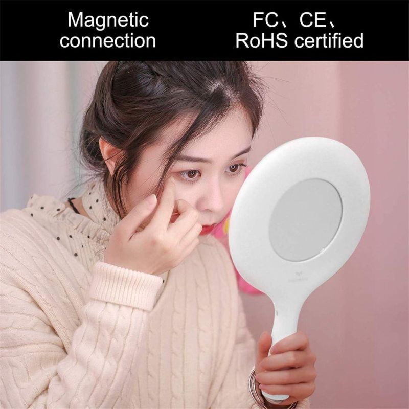 Mirror Handheld Standing Travel Rechargeable LED Makeup Light Mirror