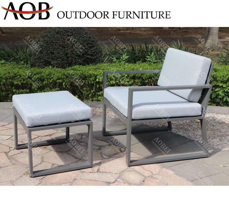 Modern Outdoor Exterior Garden Patio Hotel Home Villa Balcony Backyard Leisure Aluminum Chair Furniture Set