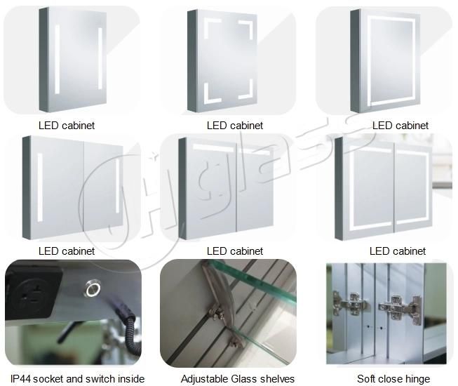 Modern China Aluminum One Door LED Lighted Mirrored Bathroom Medicine Cabinet
