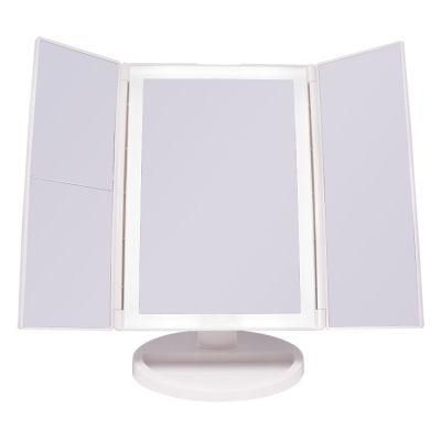 Hot Selling Home Products Trifold LED Makeup Mirror 2X 3X Magnifying Mirrors