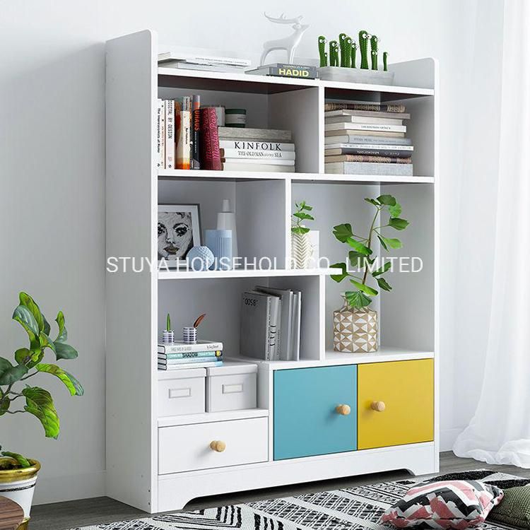 Foshan Factory Modern Design Living Room Furniture Wooden Book Shelf Bookcase Bedroom Furniture