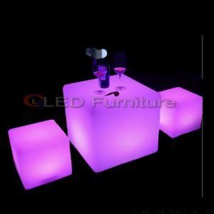Hot Selling Outdoor Furniture Plastic LED Adult Stool Glowing Light up Cube Chairs LED Bar Stool