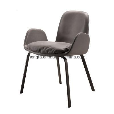 Wholesale China Modern Steel Legs Leather Cushions Dining Chairs