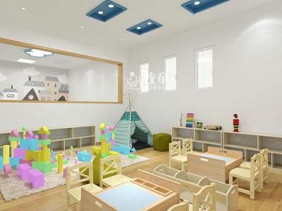 Modern Kindergarten Layout Design Kids Classroom Wooden Furniture