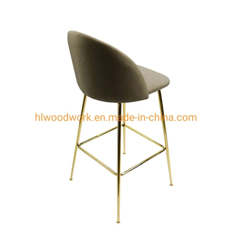 Hot Selling Good Quality Green Velvet Fabric Upholstery Restaurant Hotel Velvet Dining Chair Nordic Hotel Leather Gold Steel Modern Hotel Bar Stool Chairs