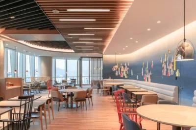 Wooden Top Metal Base Modern Design Foshan Restaurant Furniture