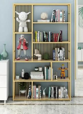 Modern Bedroom Display Storage Shelf Library Metal Frame Bookshelf