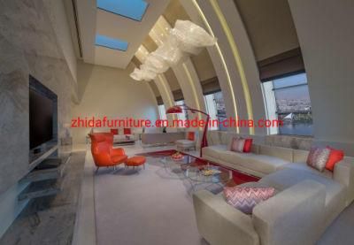Modern Luxury Hotel Lobby Reception Furniture Leisure Chair Fabric L Shape Sectional Sofa for 5 Star Standard Hotel Furniture
