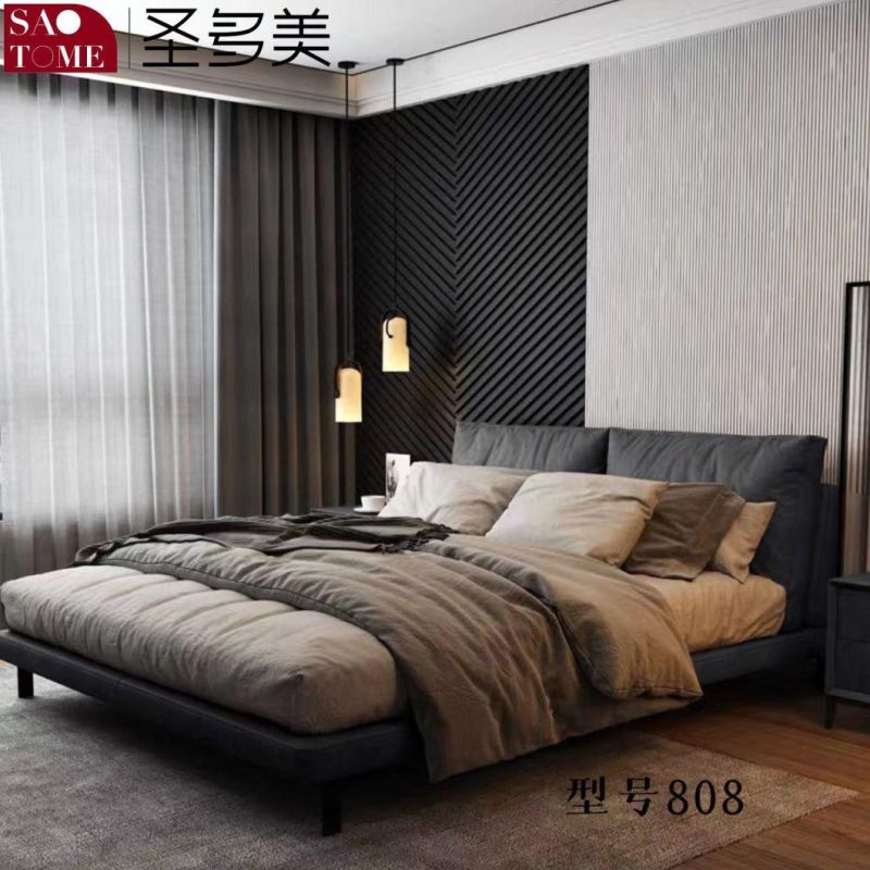 Modern Luxury Wooden Metal Steel Bed Frame Bedroom Furniture Double King Bed