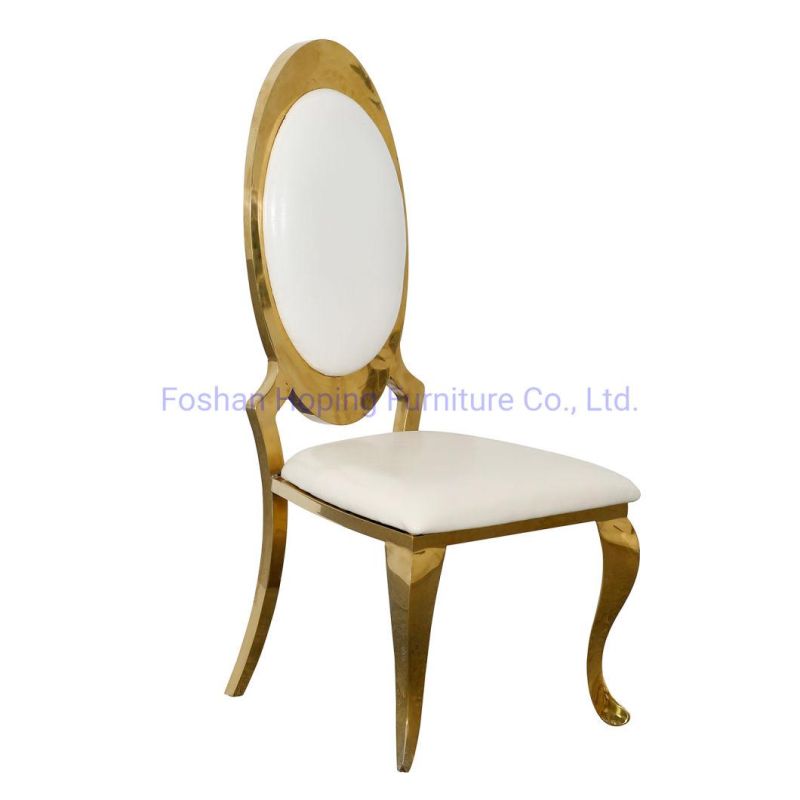 Modern Event Wedding Chairs for Bride and Groom Circular Tiffany Dining Table and Chairs Special Stainless Steel Reception Chairs for Sale