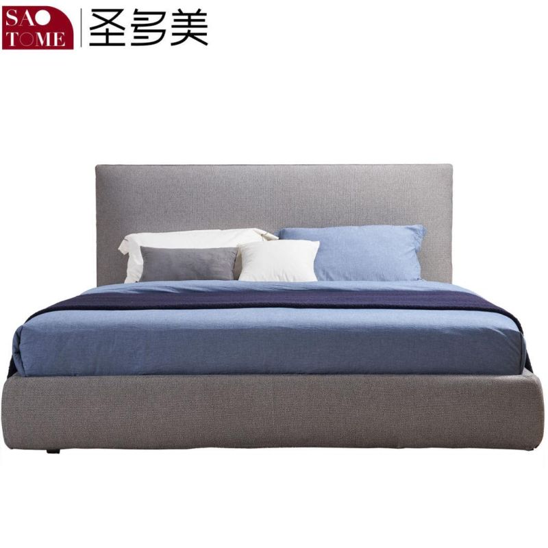 Modern Luxury Wooden Cloth 1.5m Double Flat King Bed