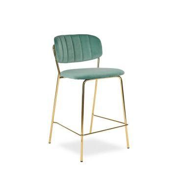 Hot Modern Furniture Green Velvet Chair Bar Stools Dining Chair Metal Luxury Gold Outdoor Chair