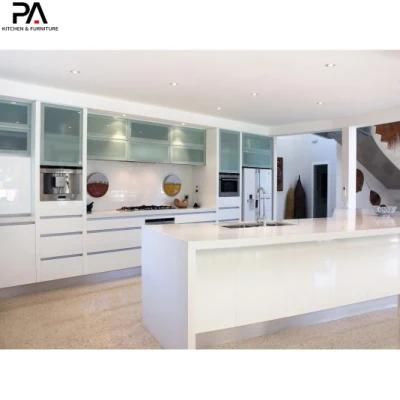 Large Irregular Luxury Kitchen Modern White Lacquer Kitchen Cabinets