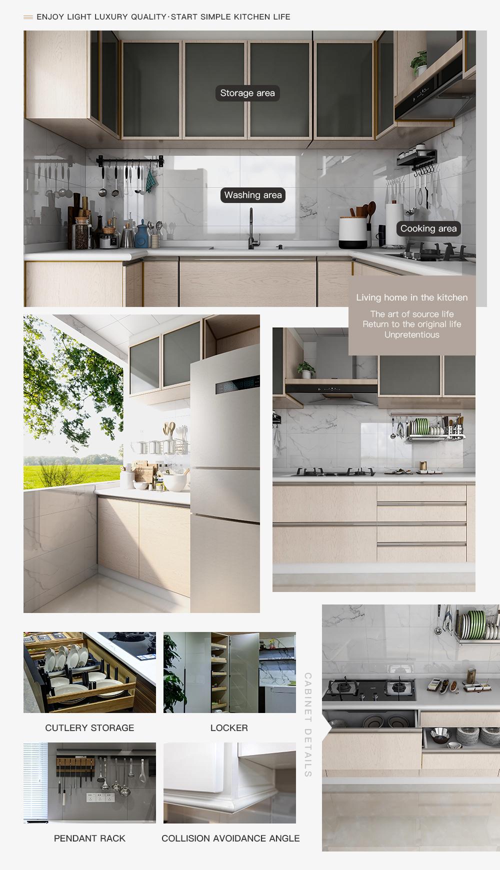 Custom Designed Contemporary Modern Modular Designs Melamine Kitchen Cabinet