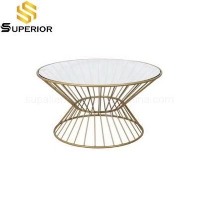 Italian Furniture Modern Marble Top Metal Coffee Table